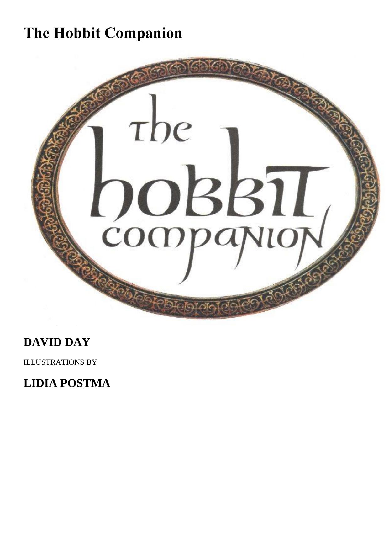 The Hobbit Companion by David Day