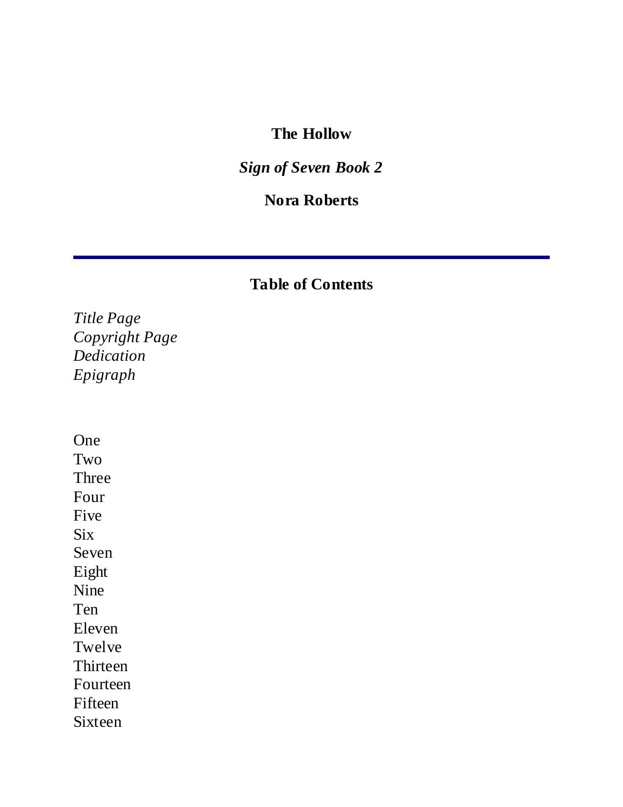 The Hollow-Sign of Seven 2-Nora Roberts(2008) by Andria Hoffman