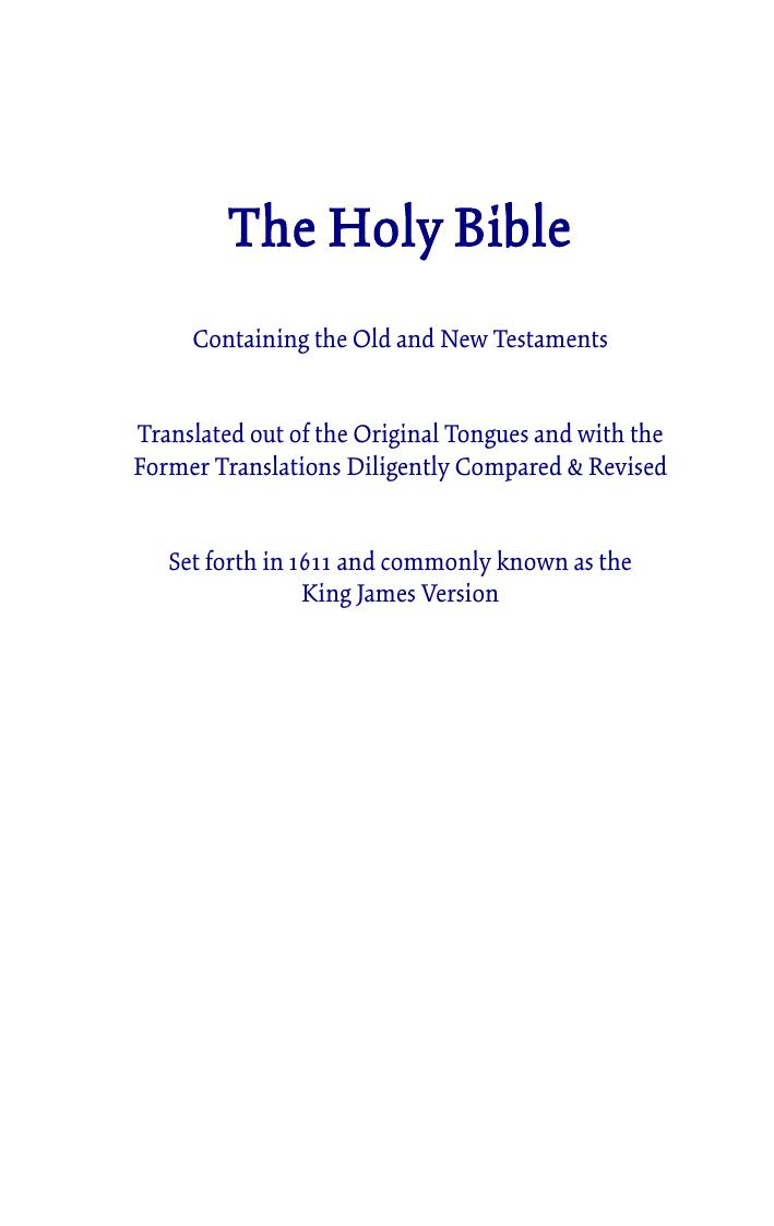 The Holy Bible by The Lord