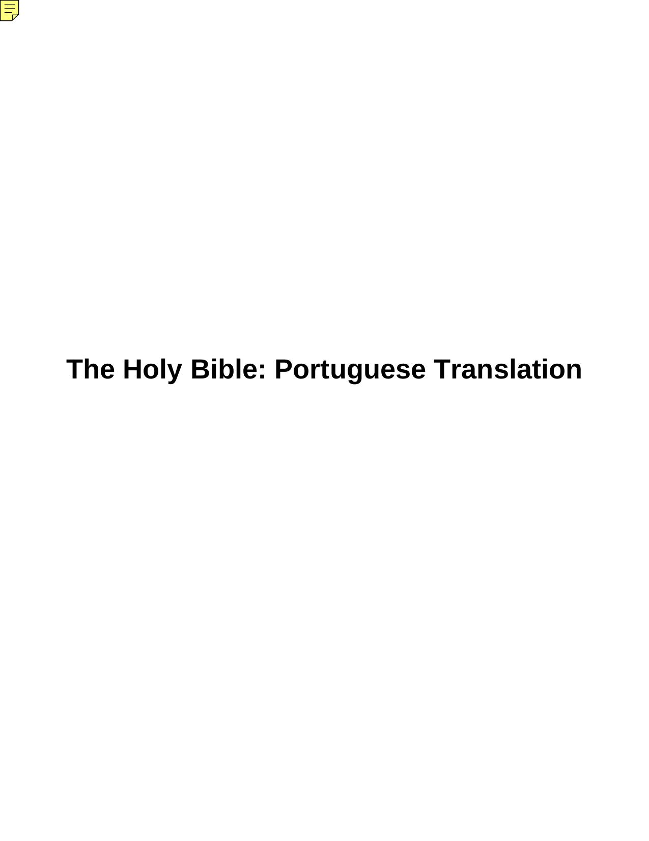 The Holy Bible: Portuguese Translation by Crystal-Bible (Anonymous)