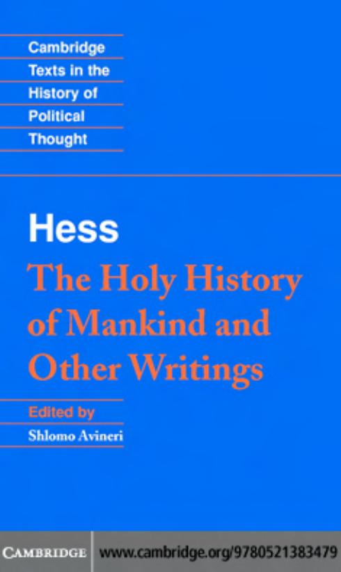 The Holy History of Mankind and Other Writings by SHLOMO AVINERI (edt)