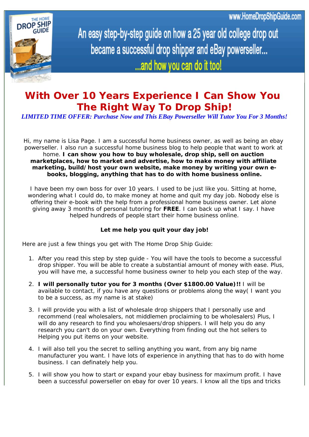 The Home Drop Ship Guide. by Best of Kuszter's Collection