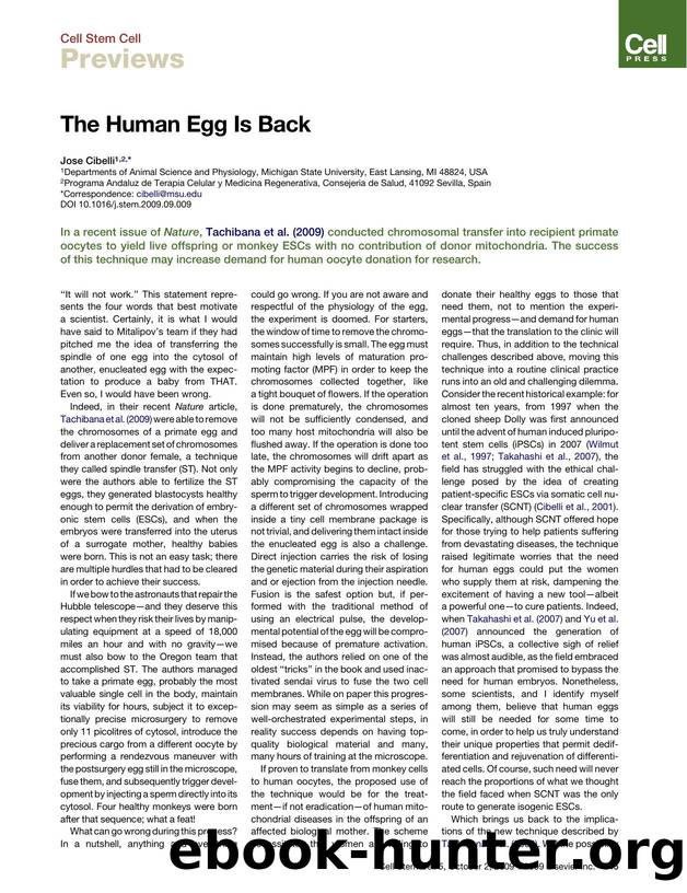 The Human Egg Is Back by Jose Cibelli