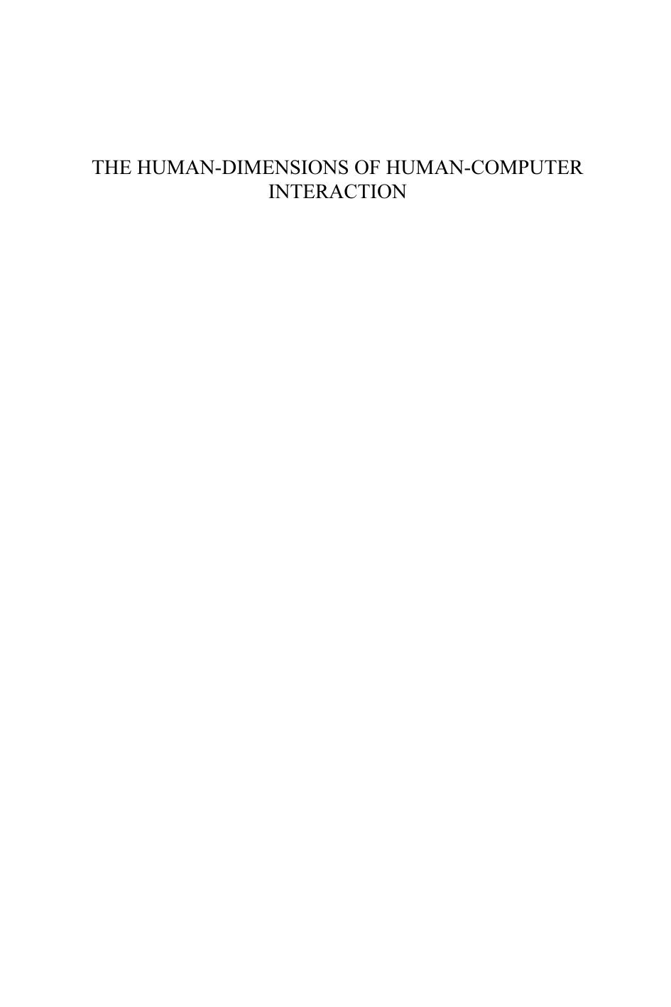 The Human-Dimensions of Human-Computer Interaction:Balancing the HCI Equation (Future of Learning) (The Future of Learning) by E. Mckay
