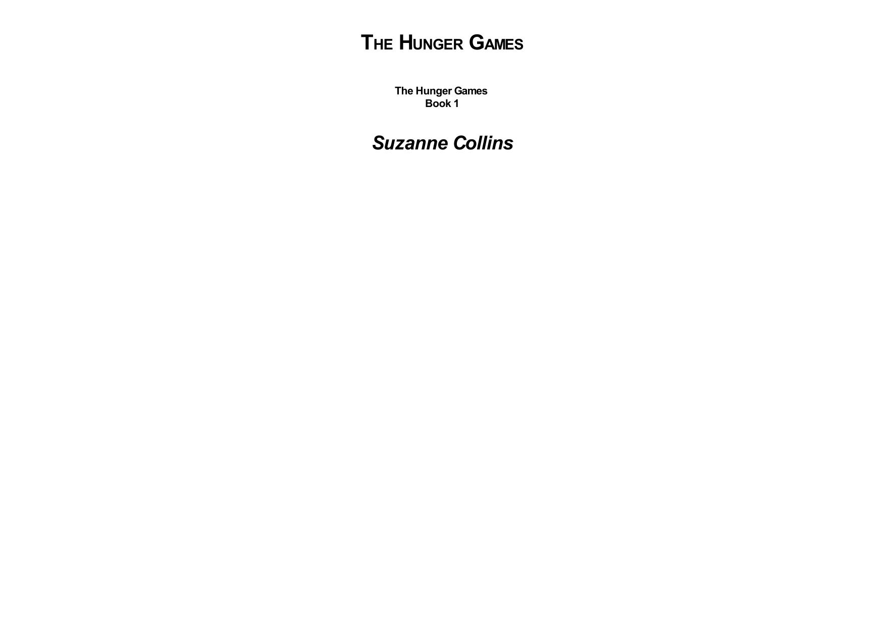 The Hunger Games by Suzanne Collins