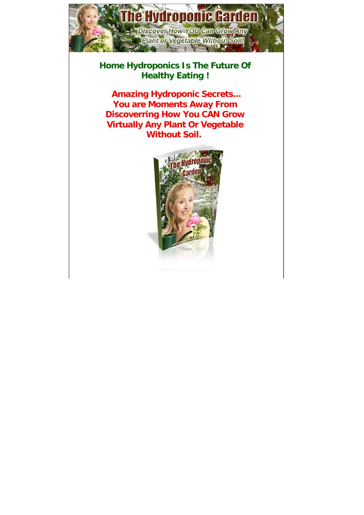 The Hydroponic Garden Secrets Guide. by Best of Kuszter's Collection