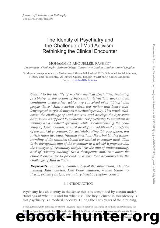 The Identity of Psychiatry and the Challenge of Mad Activism by Unknown