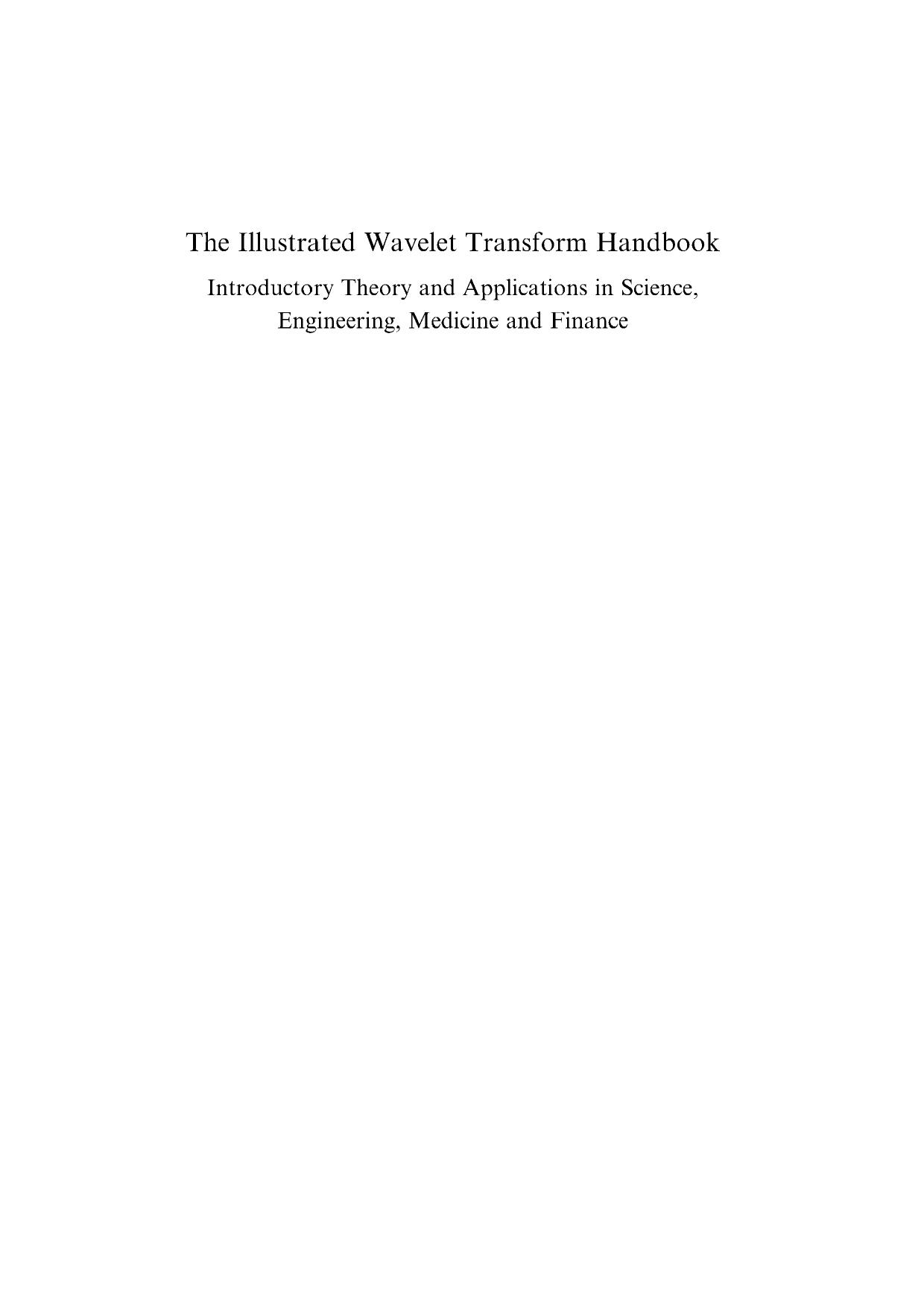 The Illustrated Wavelet Transform Handbook by Napler Addison