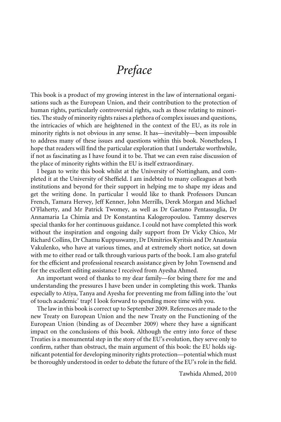 The Impact of EU Law on Minority Rights by Tawhida Ahmed