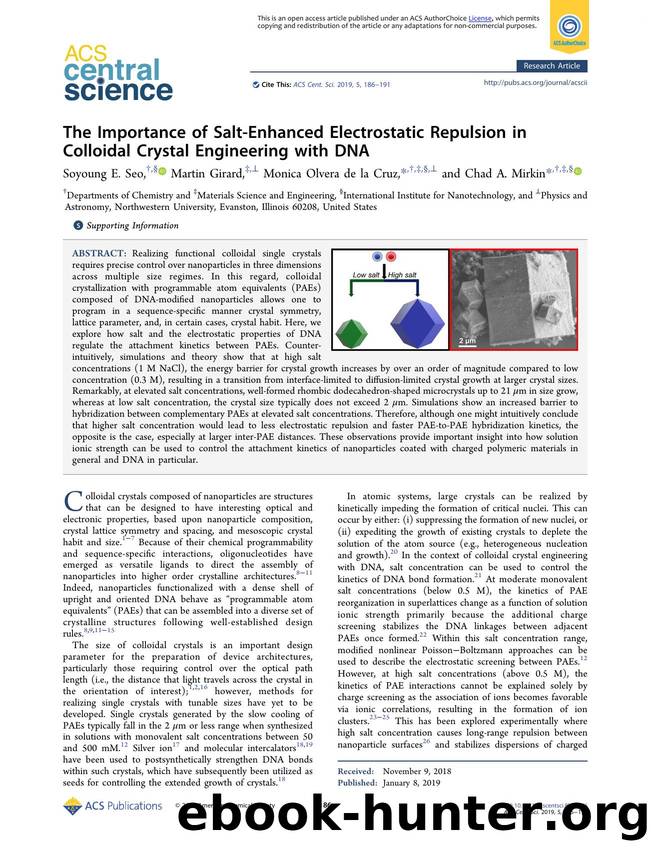 The Importance of Salt-Enhanced Electrostatic Repulsion in Colloidal Crystal Engineering with DNA by unknow