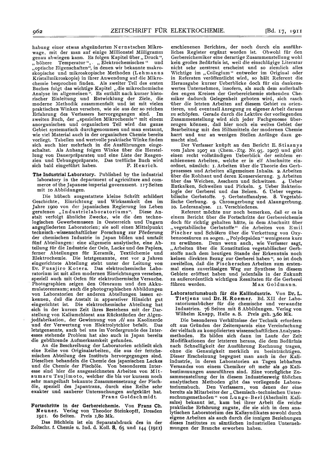The Industrial Laboratory. Published by the industrial laboratory in the department of agriculture and commerce of the Japanese imperial government. 117 Seiten mit 10 Abbildungen. by Unknown