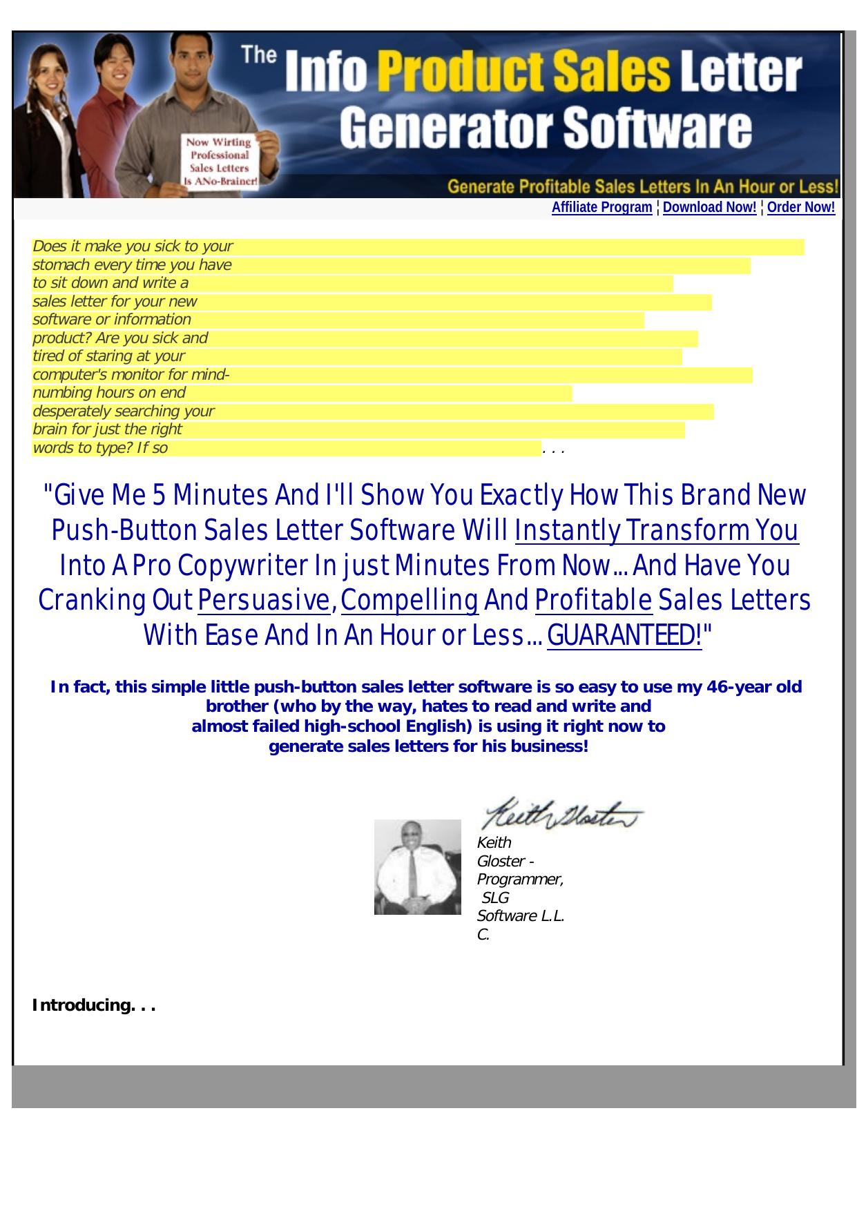 The Info Product Sales Letter Generator Software! by Best of Kuszter's Collection