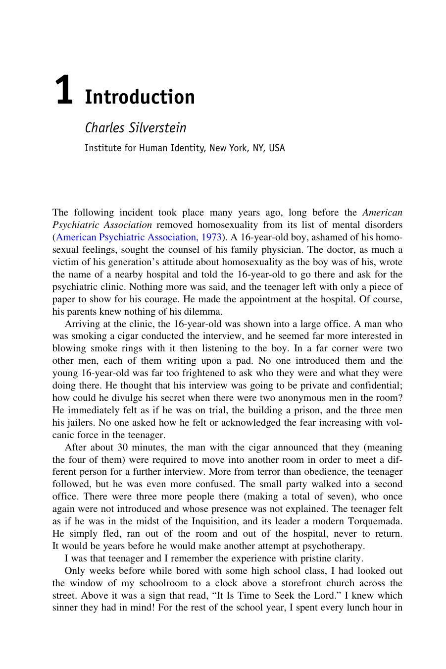 The Initial Psychotherapy Interview: A Gay Man Seeks Treatment by Charles Silverstein