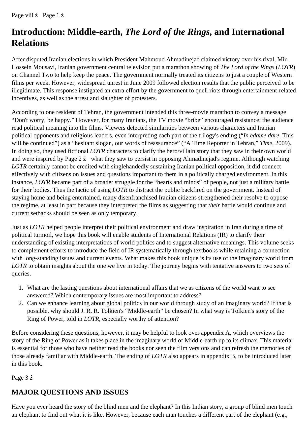 The International Relations of Middle-earth: Learning from the Lord of the Rings by coll
