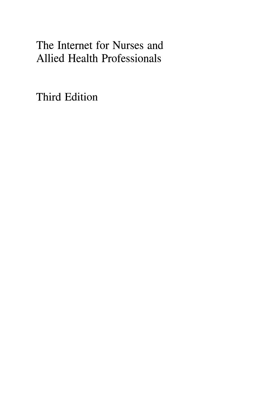 The Internet for Nurses and Allied Health Professionals by Margaret J. A. Edwards (auth.)