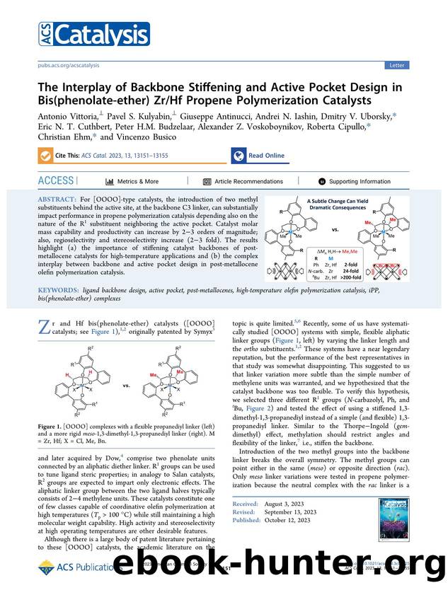 The Interplay of Backbone Stiffening and Active Pocket Design in Bis(phenolate-ether) ZrHf Propene Polymerization Catalysts by unknow