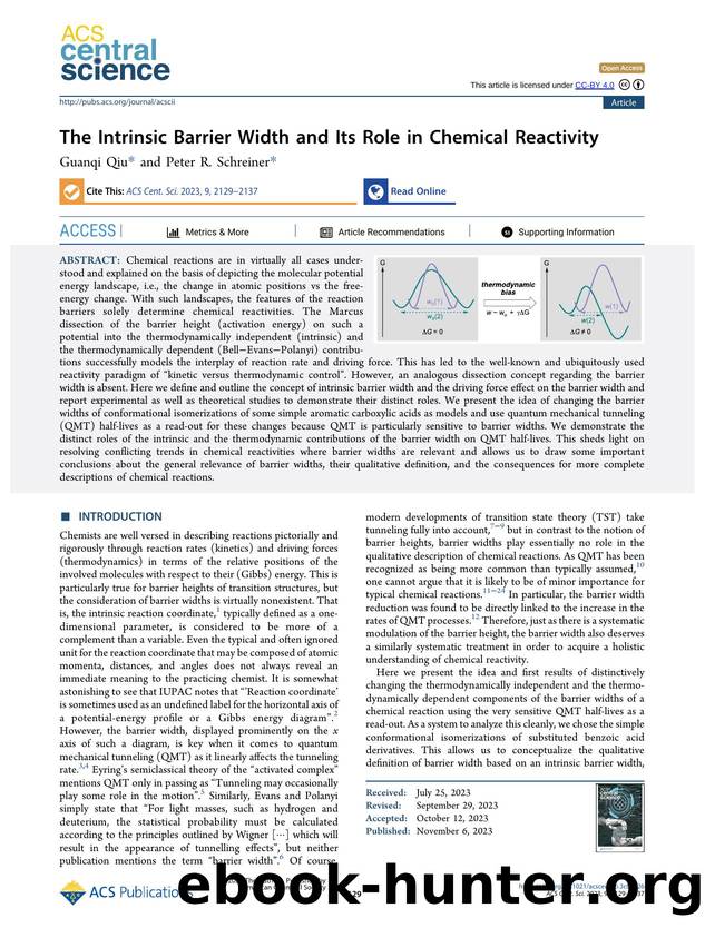 The Intrinsic Barrier Width and Its Role in Chemical Reactivity by Guanqi Qiu (ORCID: g/0000-0003-3818-3896) & Peter R. Schreiner (ORCID: g/0000-0002-3608-5515)