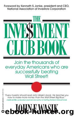 The Investment Club Book by John F Wasik