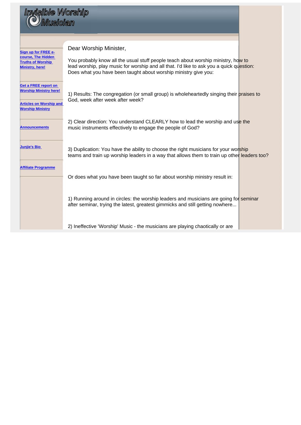 The Invisible Worship Musician. by Best of Kuszter's Collection