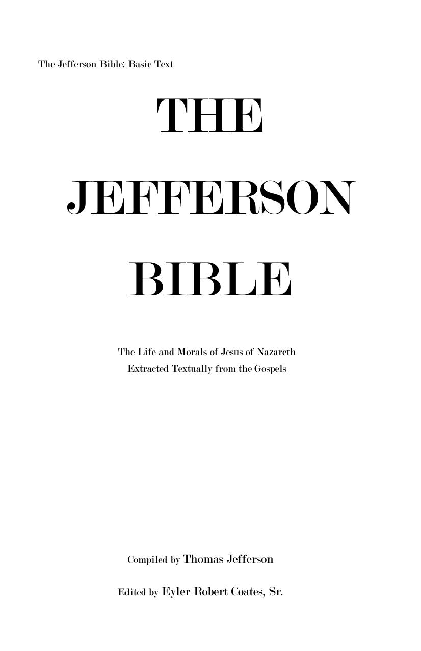 The Jefferson Bible by Unknown