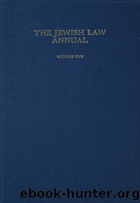 The Jewish Law Annual Volume 5 by Bernard Jackson S