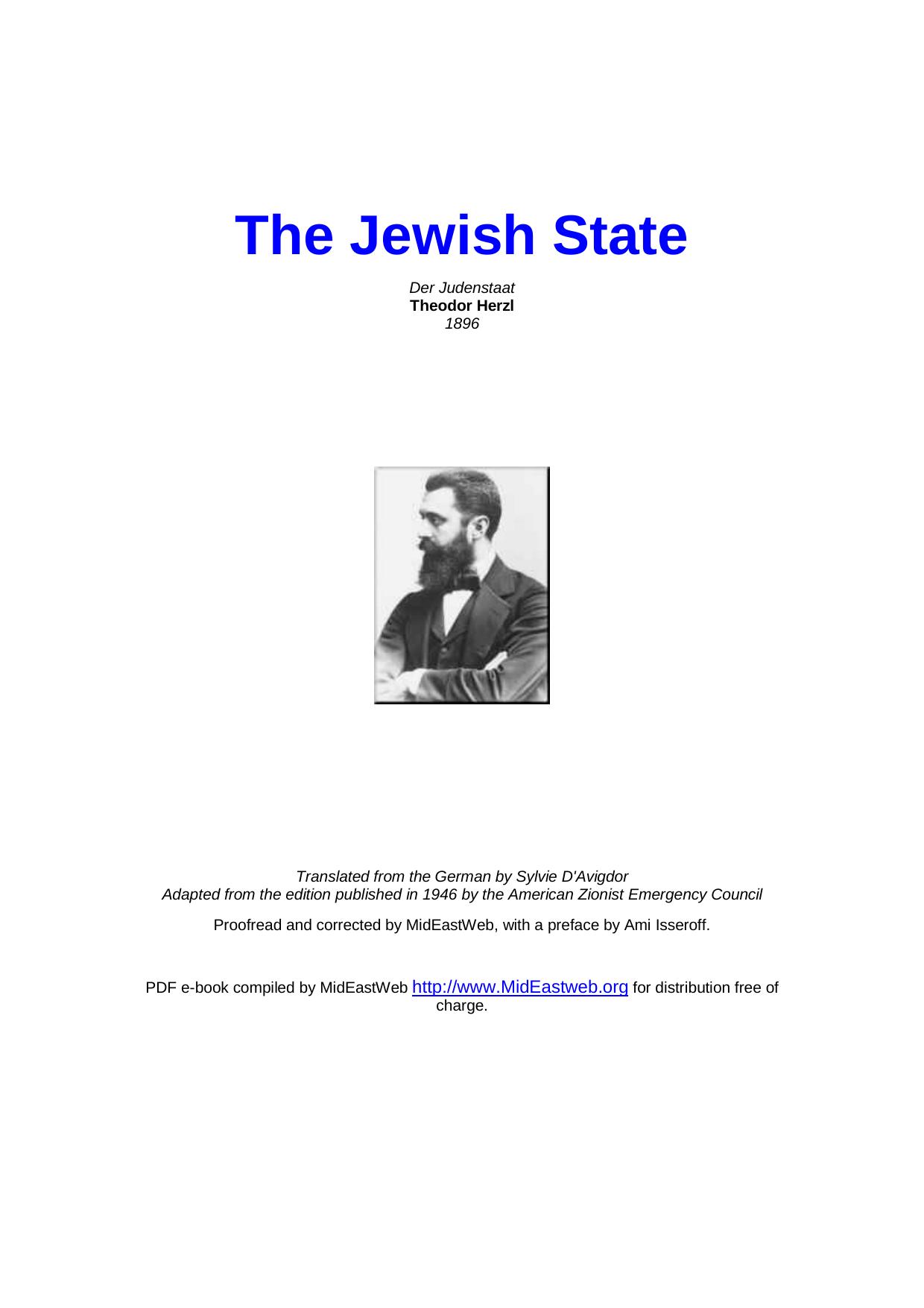 The Jewish State by Unknown