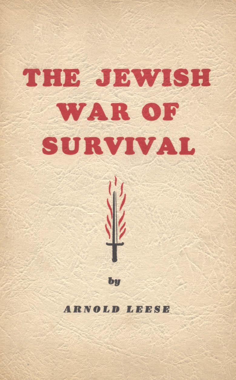 The Jewish War of Survival by LEESE Arnold Spencer