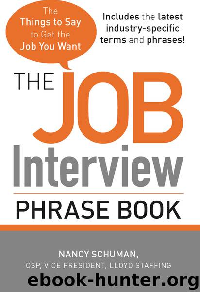 The Job Interview Phrase Book by Nancy Schuman