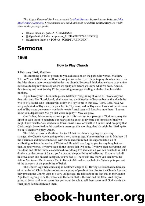 The John MacArthur Sermon Collection by Mark Barnes