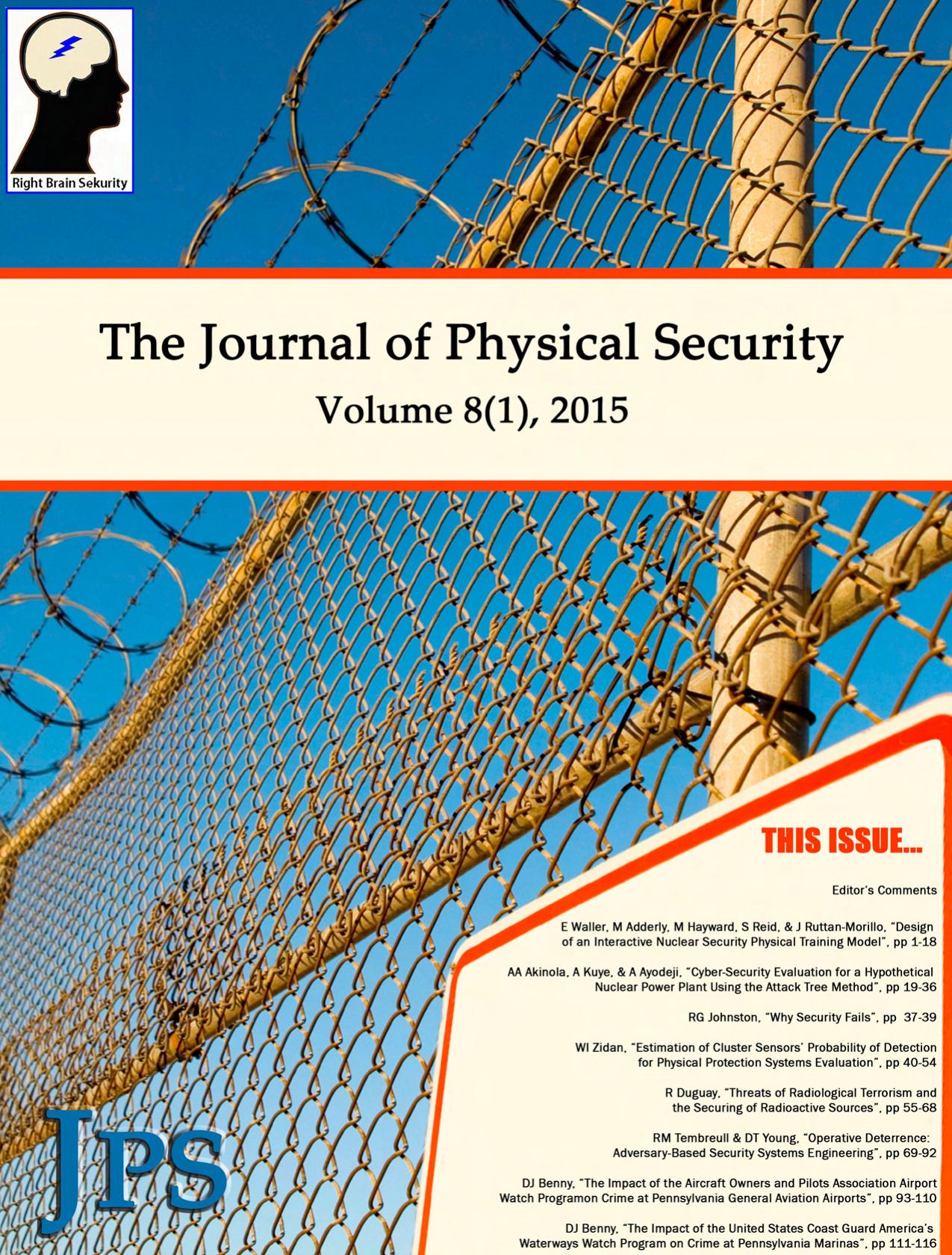 The Journal of Physical Security Volume 8 Issue 1 - JPS 8(1) by Right Brain Sekurity LLC