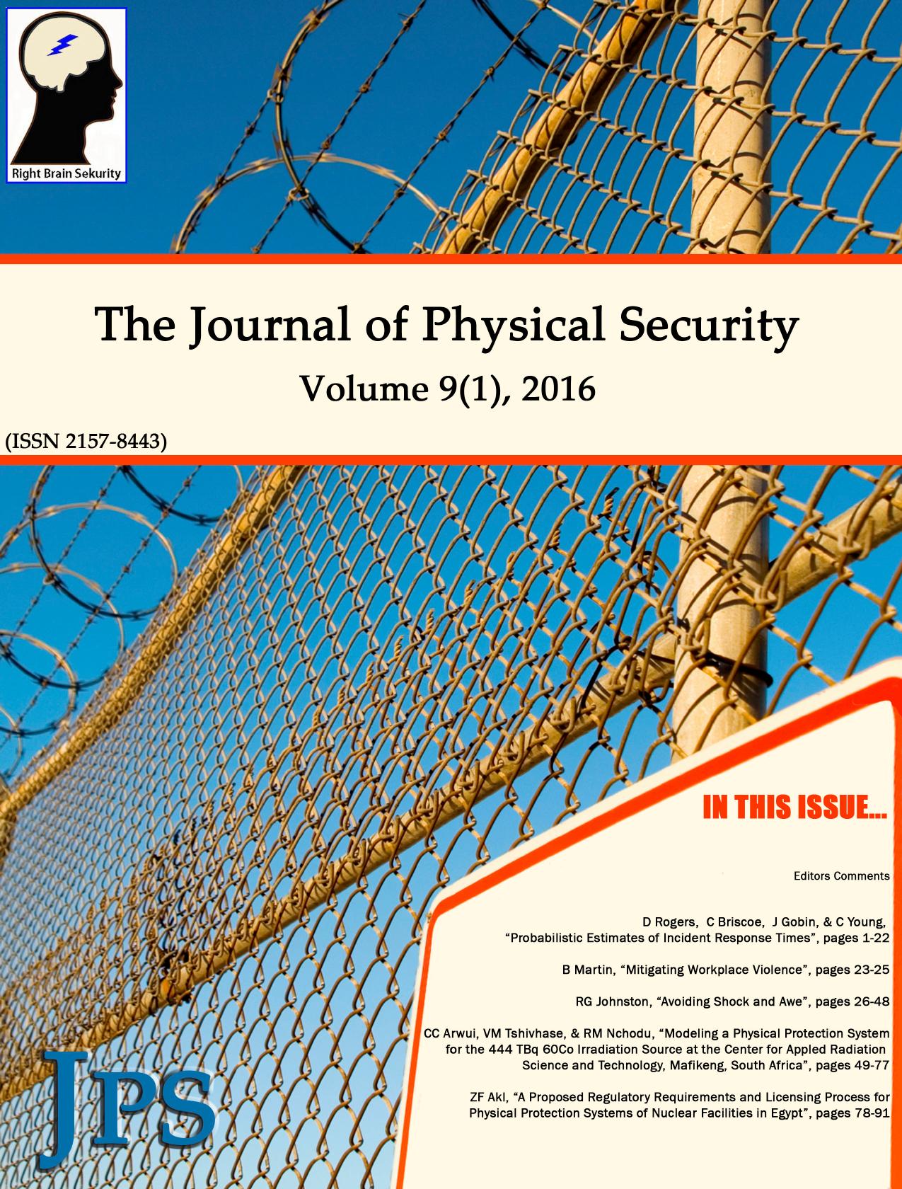 The Journal of Physical Security Volume 9 Issue 1 B - JPS 9(1) B by Right Brain Sekurity LLC