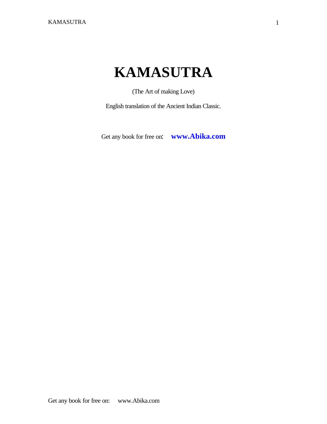 The Kama Sutra by Vatsyayana