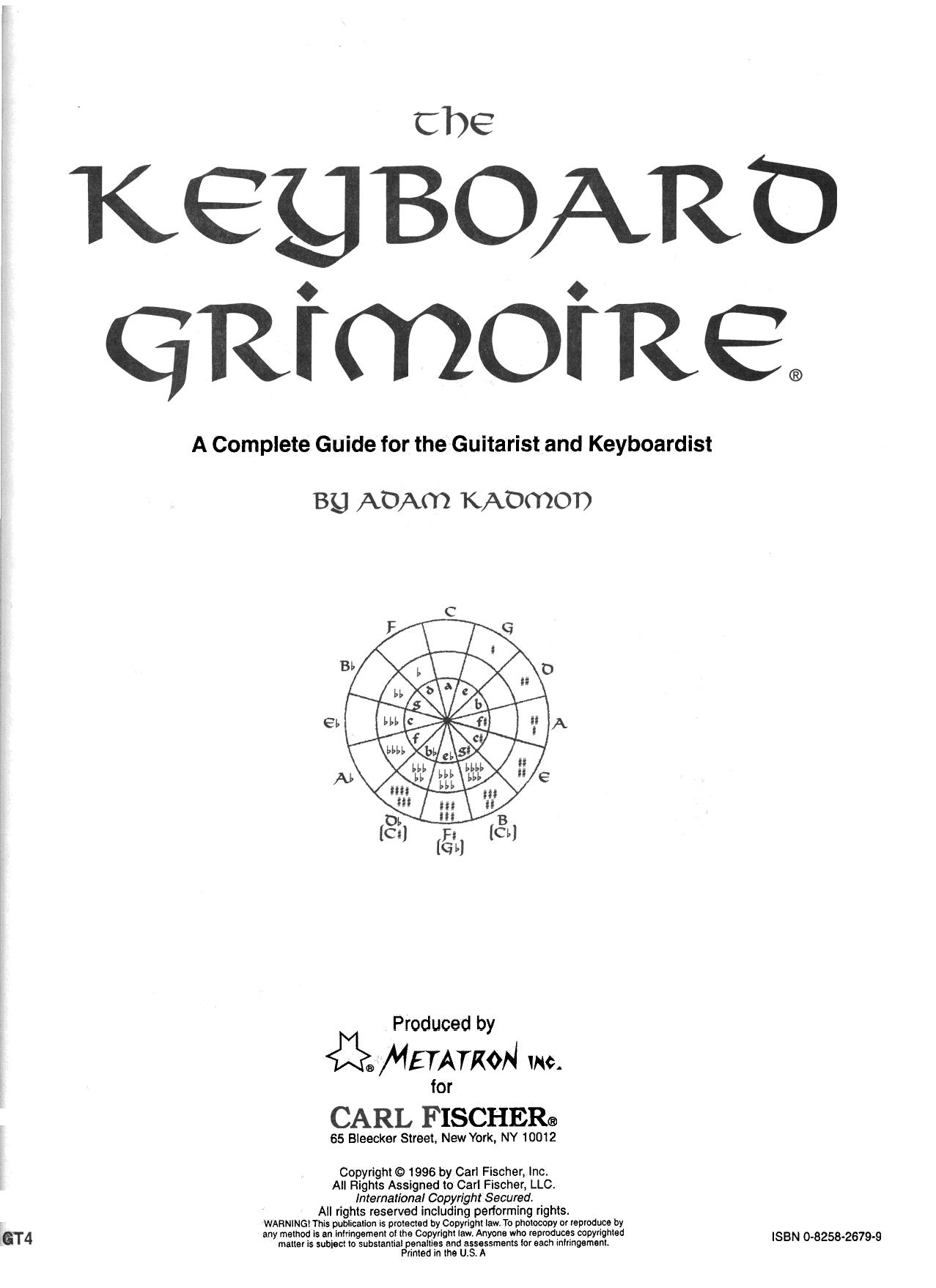 The Keyboard Grimoire: A Complete Guide for the Guitarist and Keyboardist by Adam Kadmon
