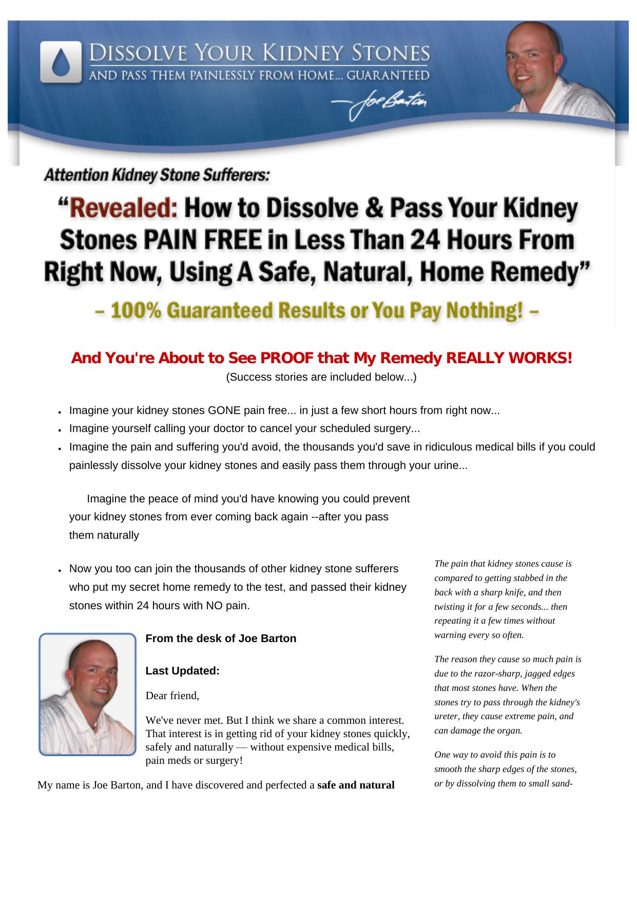 The Kidney Stone Removal Report - www.KidneyStoneRemedy.com. by Best of Kuszter's Collection