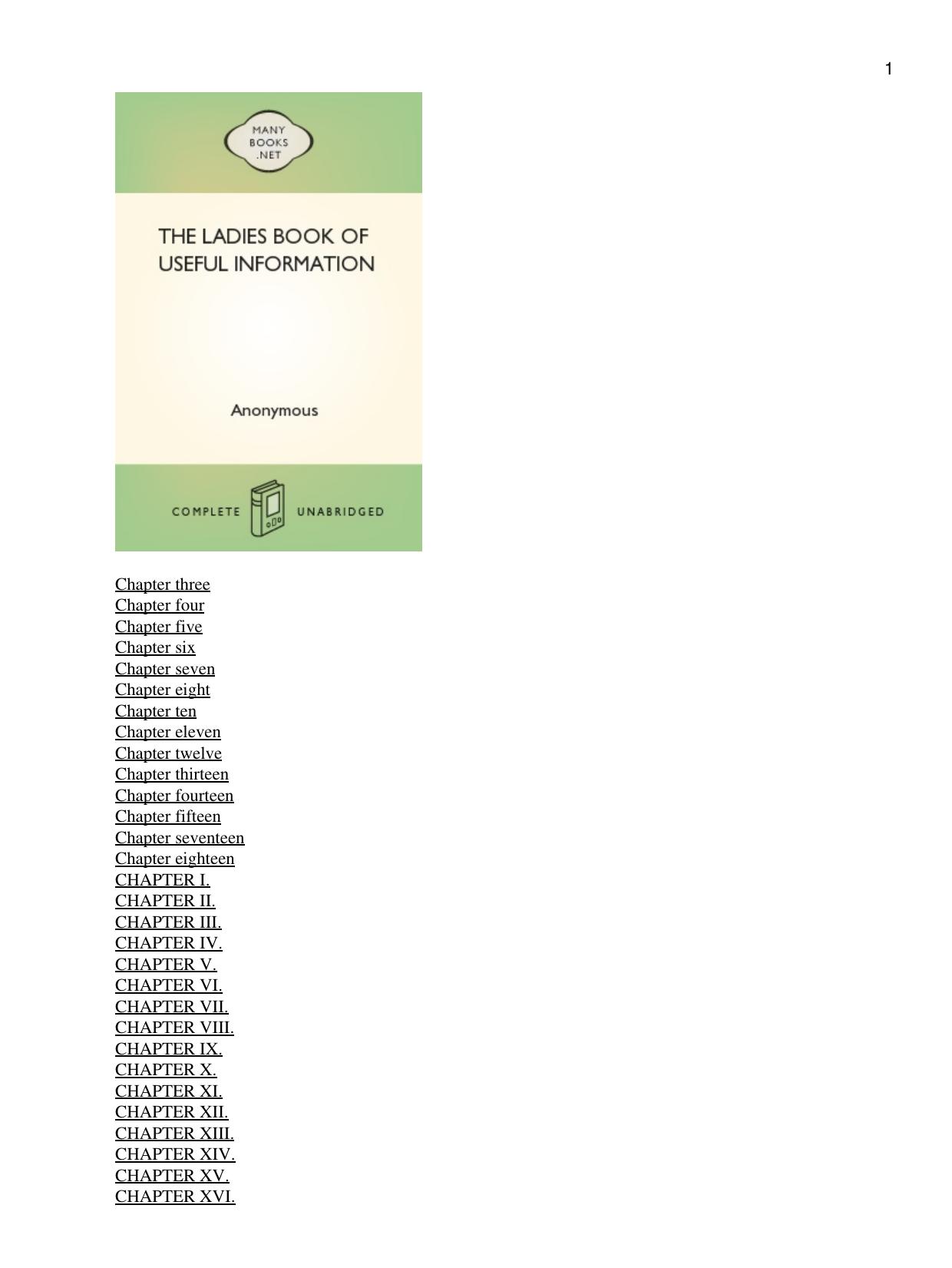 The Ladies Book of Useful Information by Anonymous
