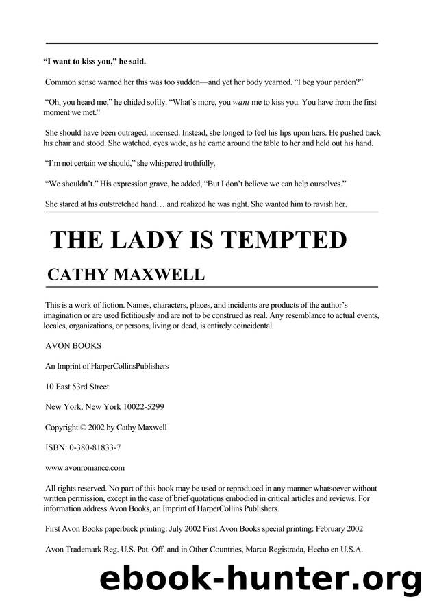 The Lady Is Tempted by Cathy Maxwell - 09