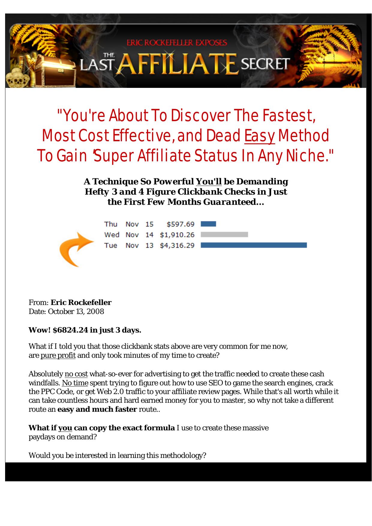 The Last Affiliate Secret. by Best of Kuszter's Collection