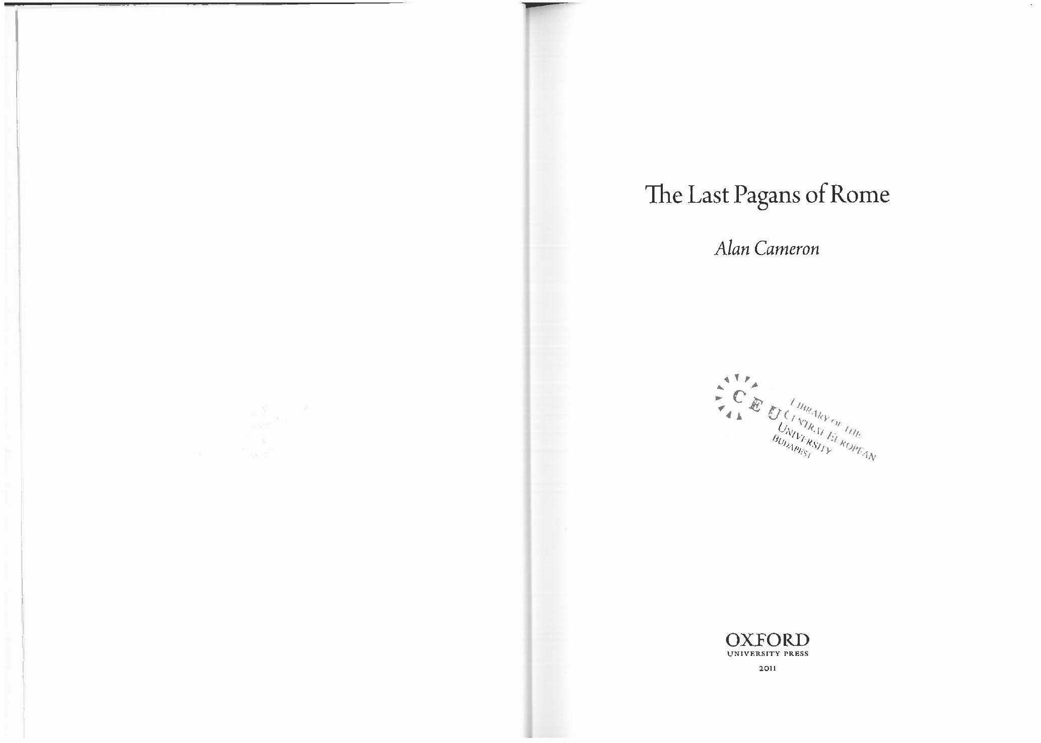 The Last Pagans of Rome by Alan Cameron