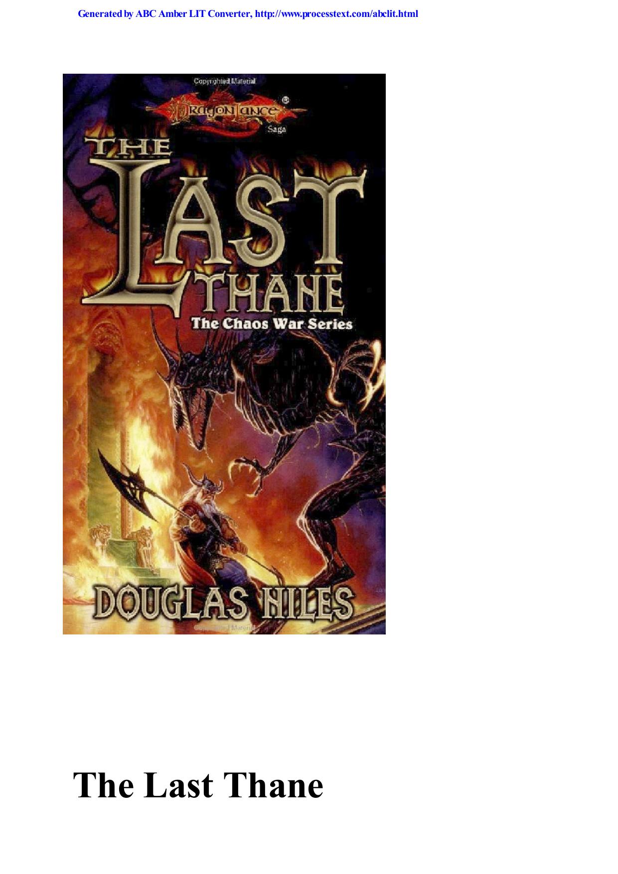 The Last Thane by Douglas Niles