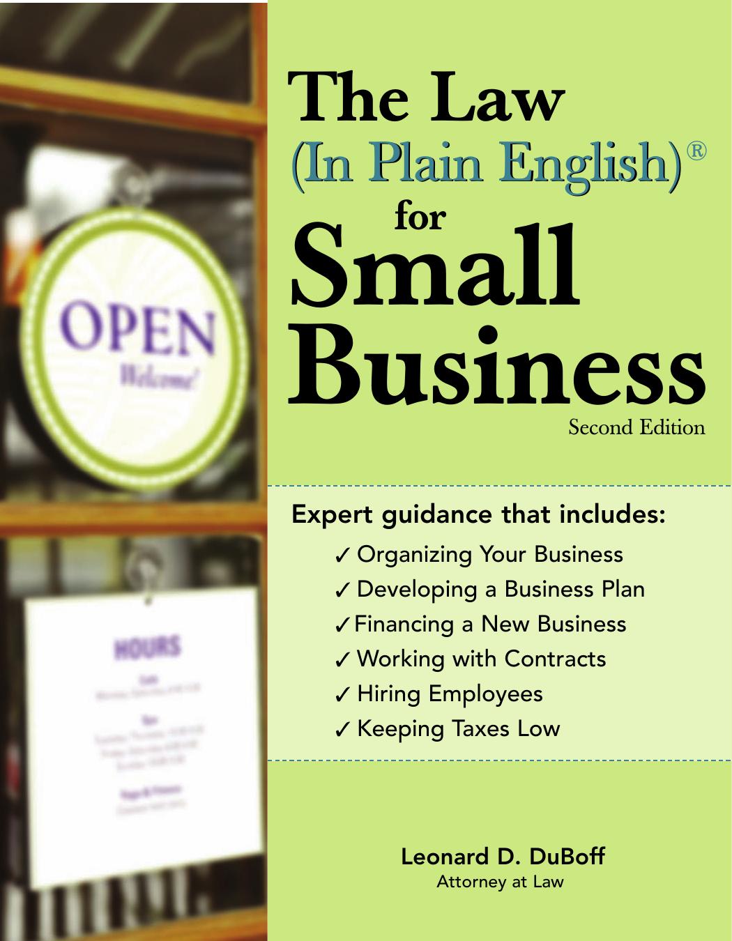 The Law (In Plain English) for Small Business by DuBoff