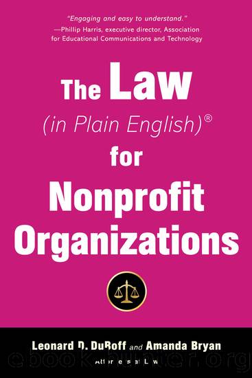The Law (in Plain English) for Nonprofit Organizations by Leonard D. Duboff