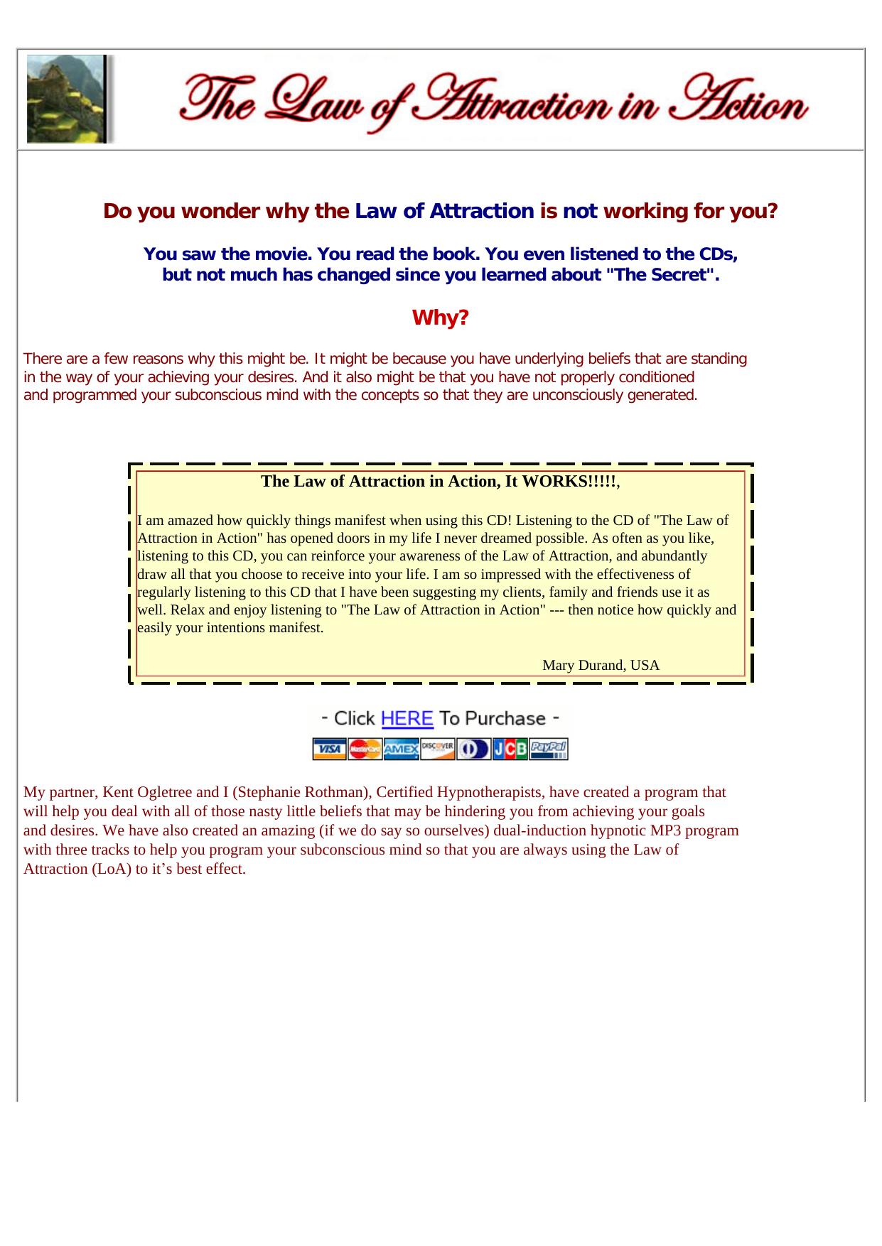 The Law Of Attraction In Action... by Best of Kuszter's Collection