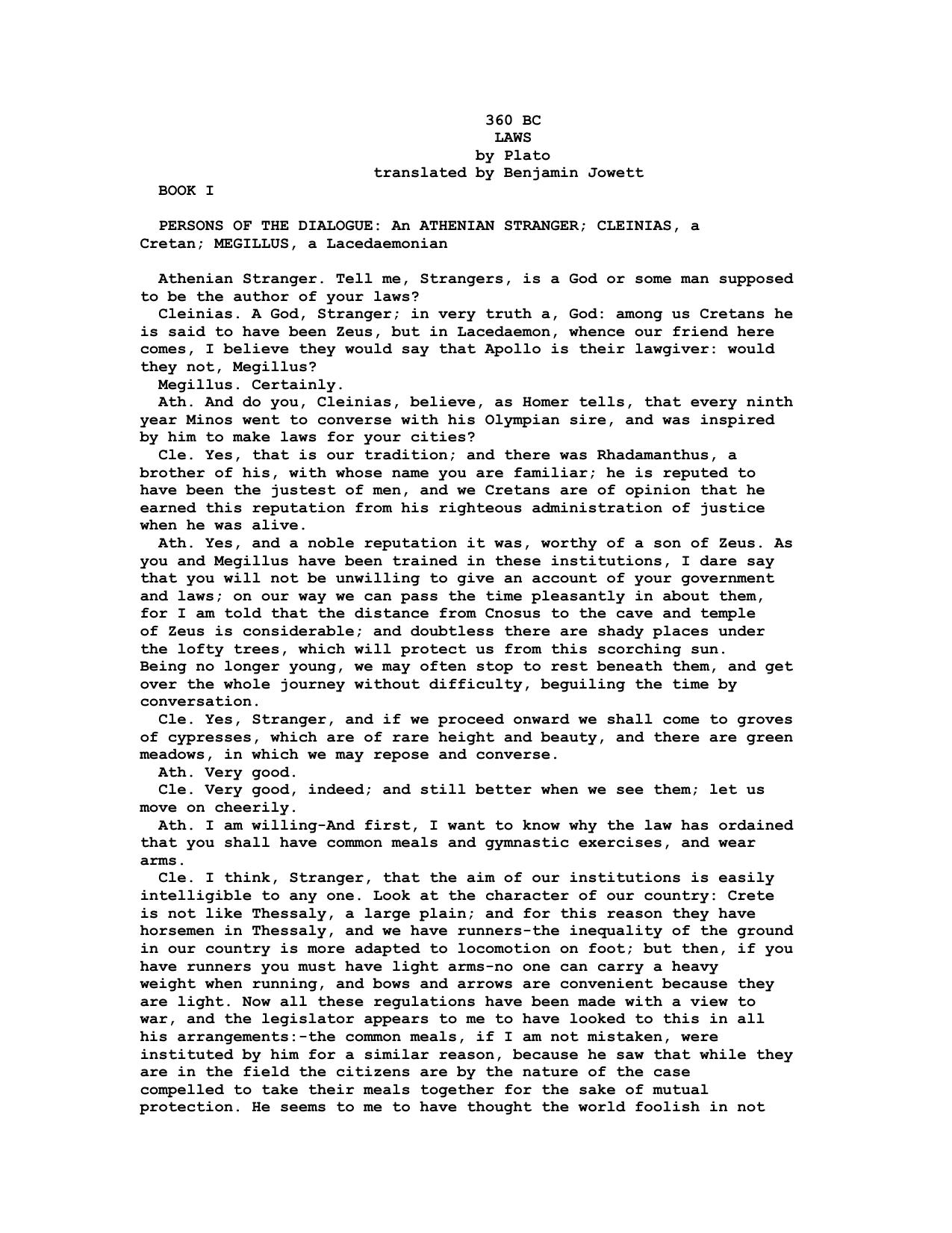 The Laws of Plato by Plato Thomas L. Pangle