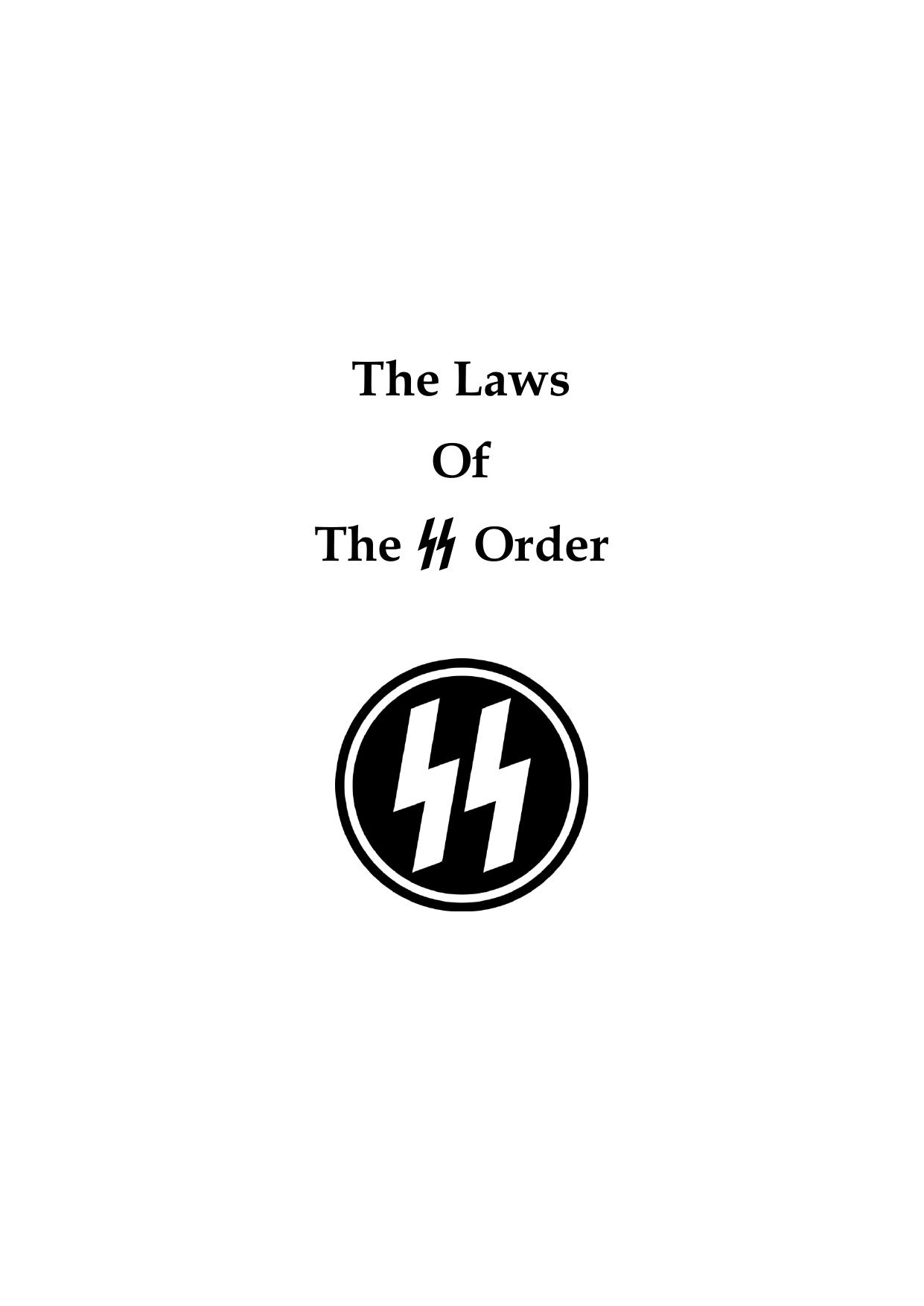 The Laws of the SS Order by Heinrich Himmler