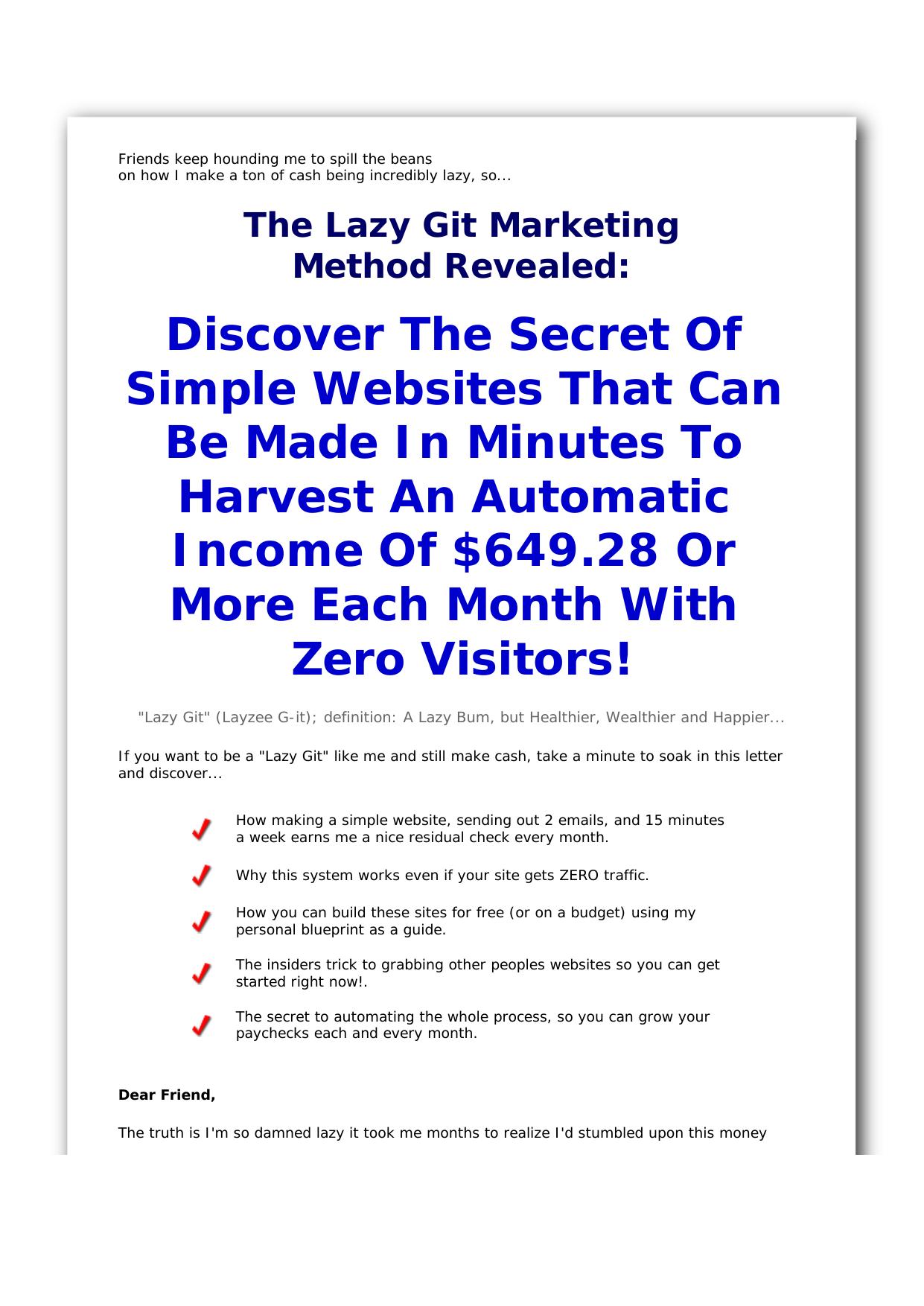 The Lazy Git Marketing Method. by Best of Kuszter's Collection
