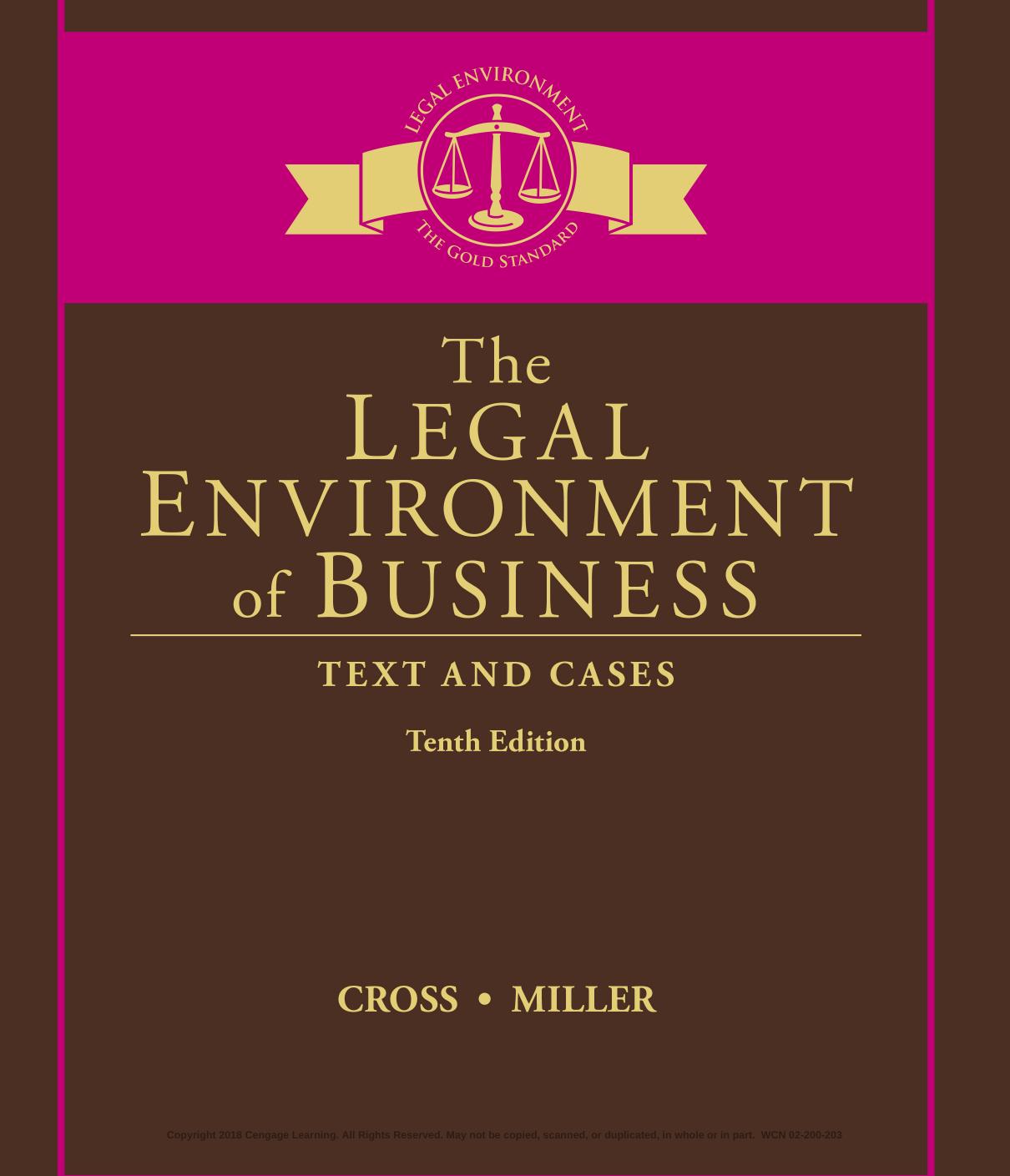 The Legal Environment of Business by Frank B. Cross