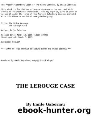 The Lerouge Case by Emile Gaboriau