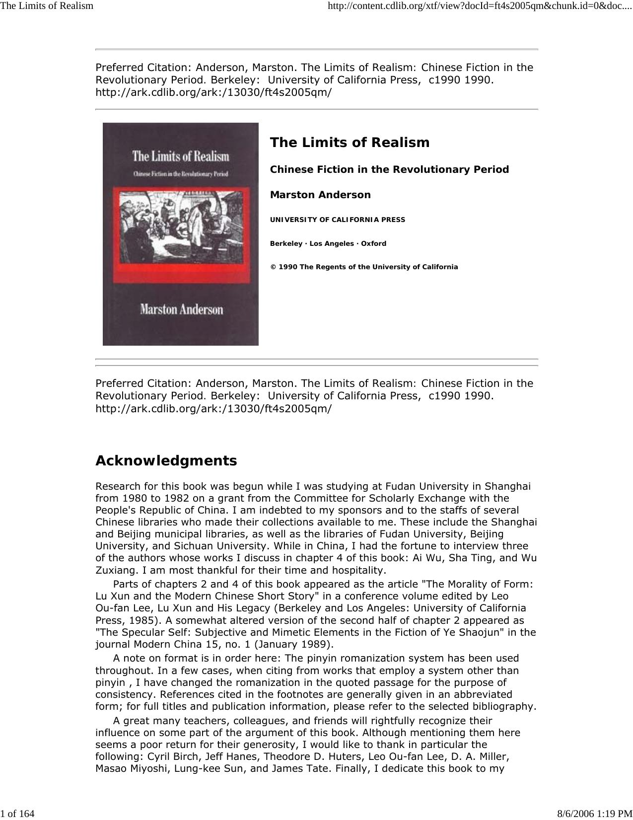 The Limits of Realism by Master Clark