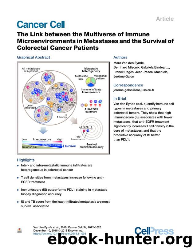 The Link between the Multiverse of Immune Microenvironments in Metastases and the Survival of Colorectal Cancer Patients by unknow