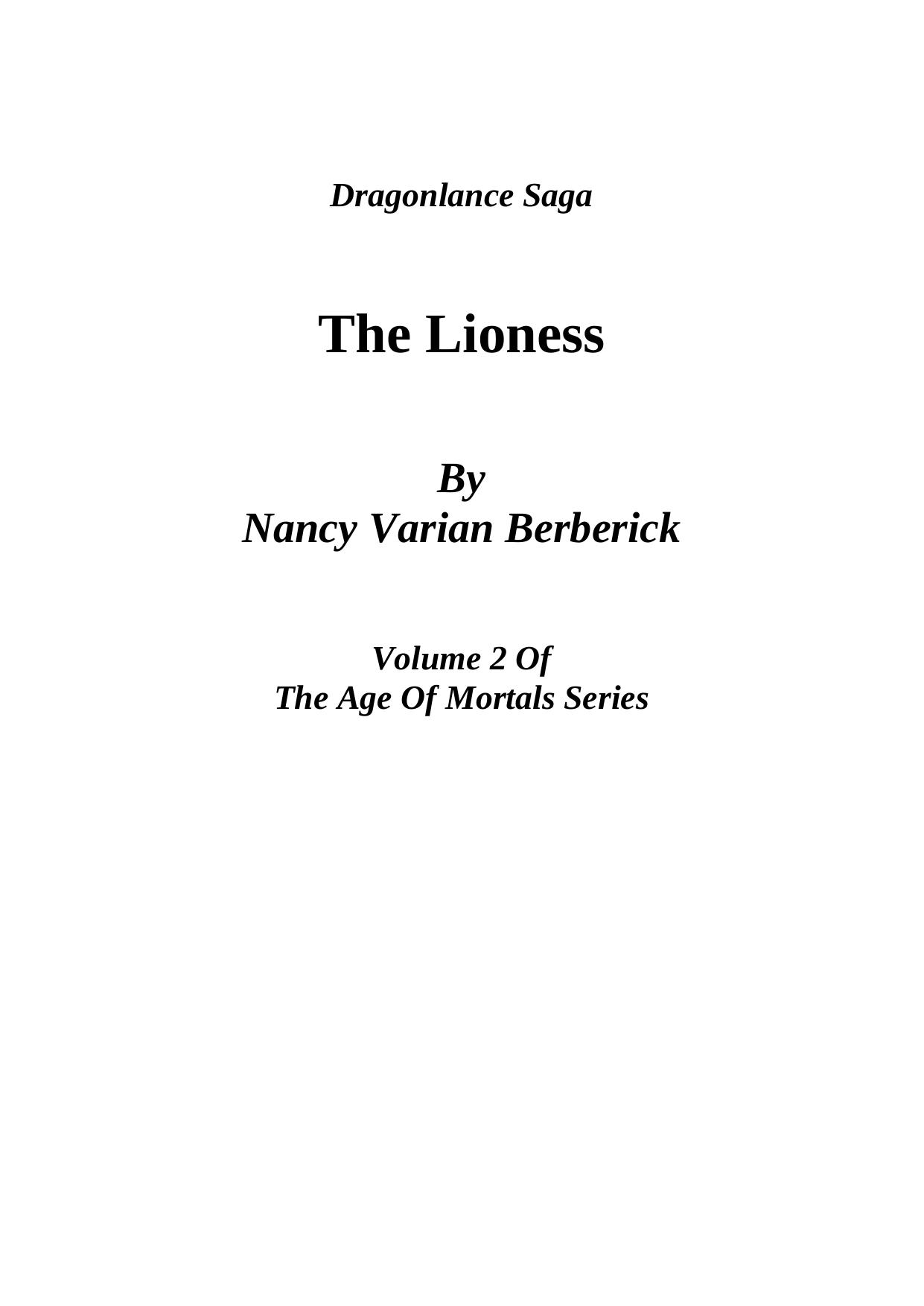 The Lioness by Nancy Varian Berberick